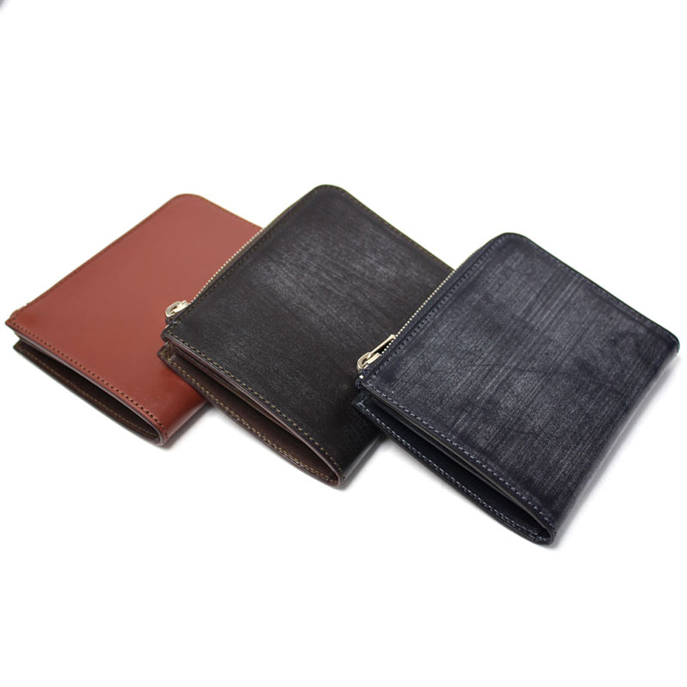MINIMALWARDROBEメンズ　財布　本革 ブライドルレザー ショートジップウォレット ネイビー – MINIMAL