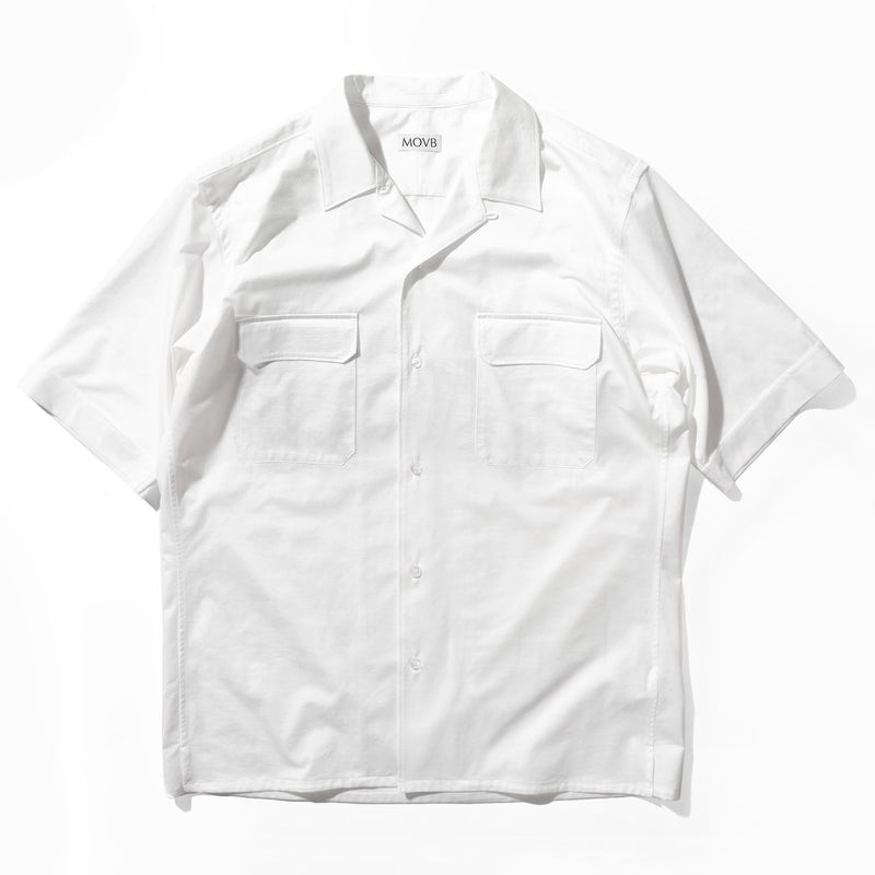 Super Sapphire Cotton Jersey<br>ジャストルーズオープンカラーシャツ ホワイト