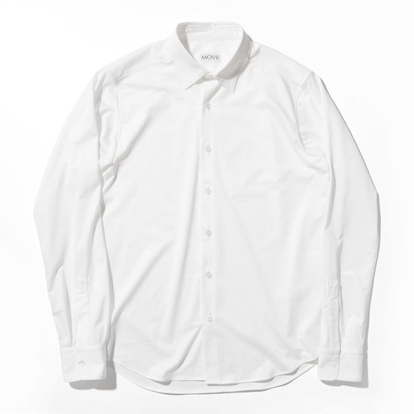 Super Sapphire Cotton Jersey<br>ジャストフィットセミレギュラーカラーシャツ ホワイト