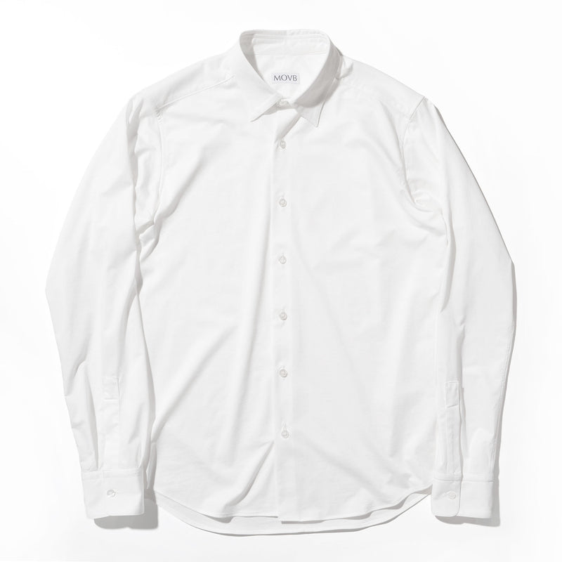 Super Sapphire Cotton Jersey<br>ジャストフィットセミレギュラーカラーシャツ ホワイト