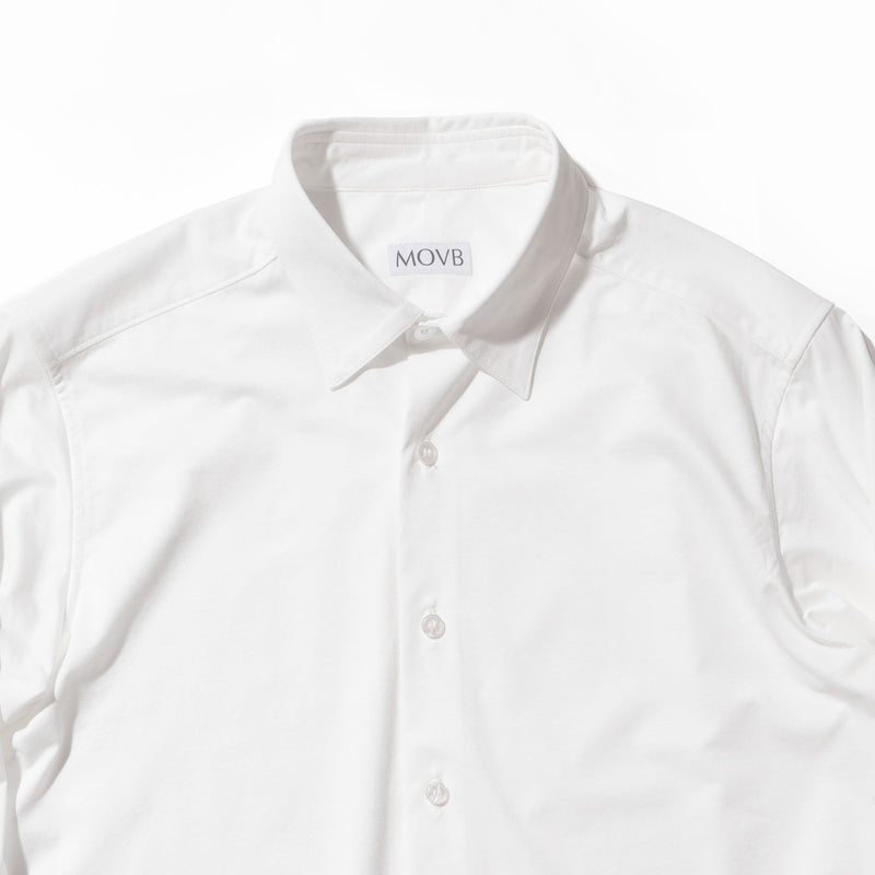 Super Sapphire Cotton Jersey<br>ジャストフィットセミレギュラーカラーシャツ ホワイト
