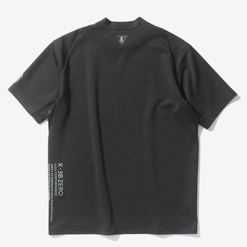 ダンボール半袖モックネックTシャツ 0_302_D ブラック