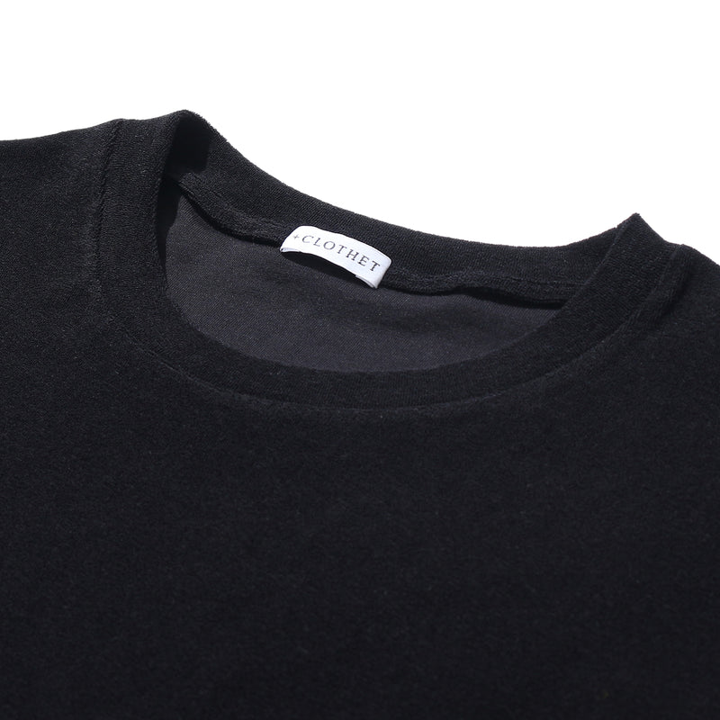 SUVIN PLATINUM<br>マイクロパイルコットン Tシャツ ブラック