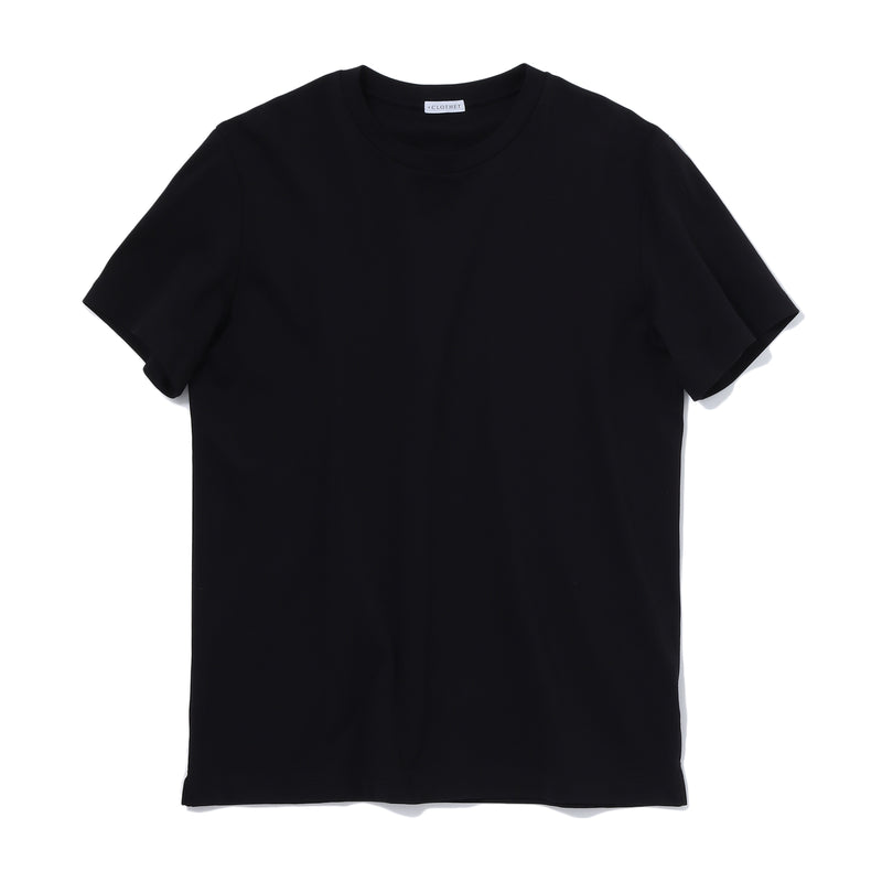 SUVIN PLATINUM<br>テーラードTシャツ（襟：共布） <br>ブラック