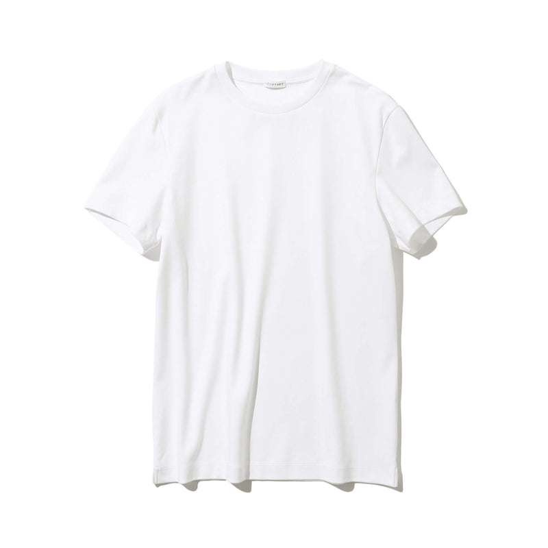 SUVIN PLATINUM<br>テーラードTシャツ（襟：フライス）<br> ホワイト