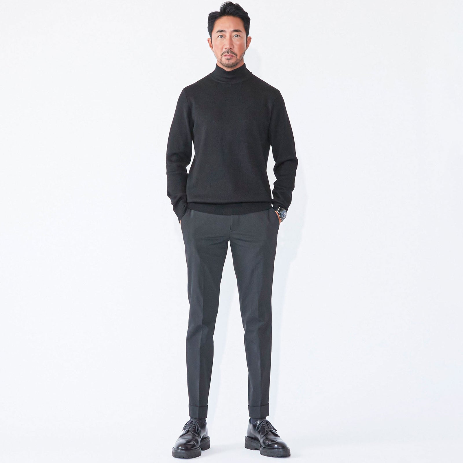 lusso ハイネックプルオーバー ブラック – MINIMAL WARDROBE（ミニマル