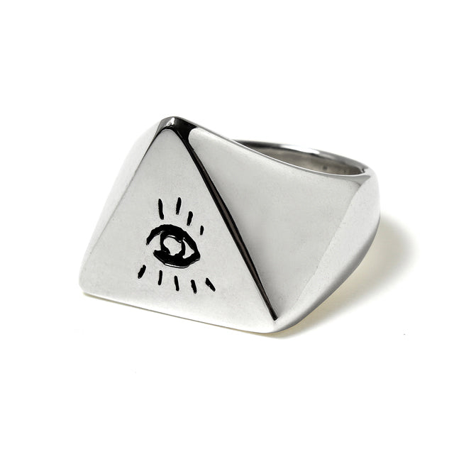 Large Illuminati Eyes リング 925 Silver